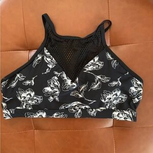 Lorna Jane Black and White Floral Sports Bra